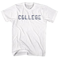 White Animal House t-shirt featuring Animal House Distressed COLLEGE Bluto sweatshirt design