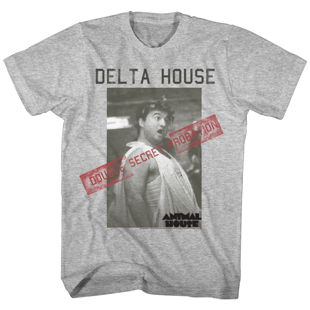 Gray heather Animal House t-shirt featuring Animal House Probation Dean Wormer design