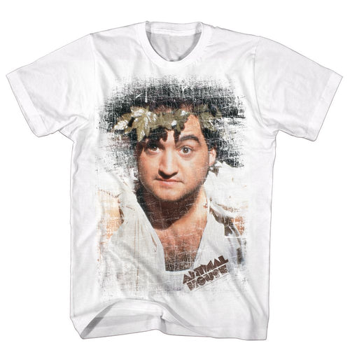 White Animal House t-shirt featuring Animal House Toga party single word design