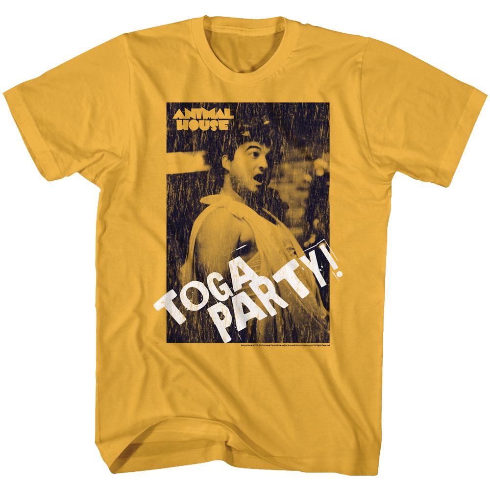 Ginger orange Animal House t-shirt featuring Animal House Toga Party Delta House design