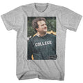 Gray heather Animal House t-shirt featuring Animal House Huh confused reaction Bluto design