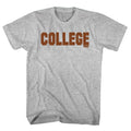 Gray heather Animal House t-shirt featuring Animal House COLLEGE orange design