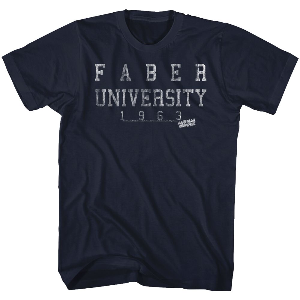 Navy Animal House t-shirt featuring Animal House FC63 Faber College 1963 design