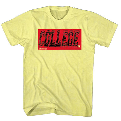 Yellow heather Animal House t-shirt featuring Animal House COLLEGE OBY design