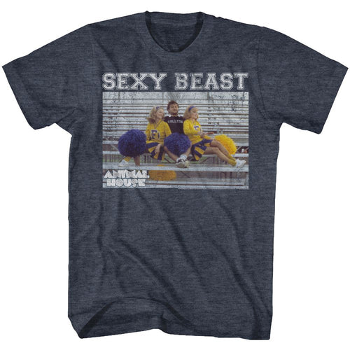 Navy heather Animal House t-shirt featuring Animal House Sexy Beast Bluto design