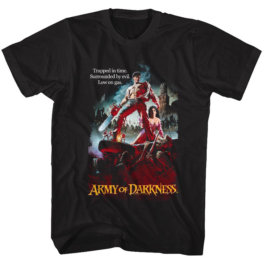 Black Army of Darkness t-shirt featuring Army of Darkness film logo design