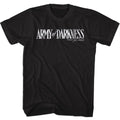 Black Army of Darkness t-shirt featuring Army of Darkness white logo design