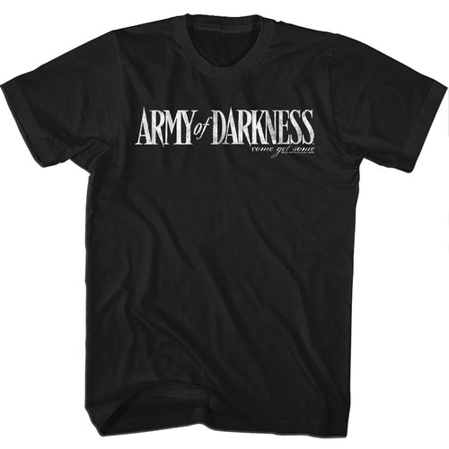Black Army of Darkness t-shirt featuring Army of Darkness white logo design