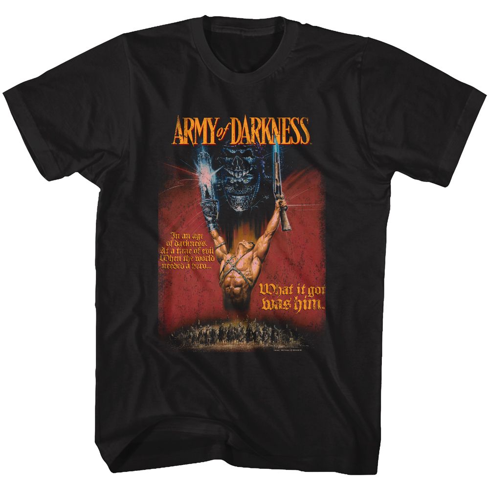 Black Army of Darkness t-shirt featuring Army of Darkness film poster design