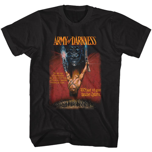 Black Army of Darkness t-shirt featuring Army of Darkness film poster design