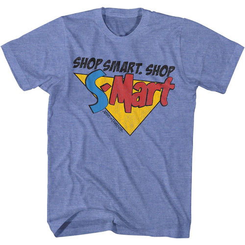 Light blue heather Army of Darkness t-shirt featuring Army of Darkness Shop Smart Shop S-Mart Ash quote design