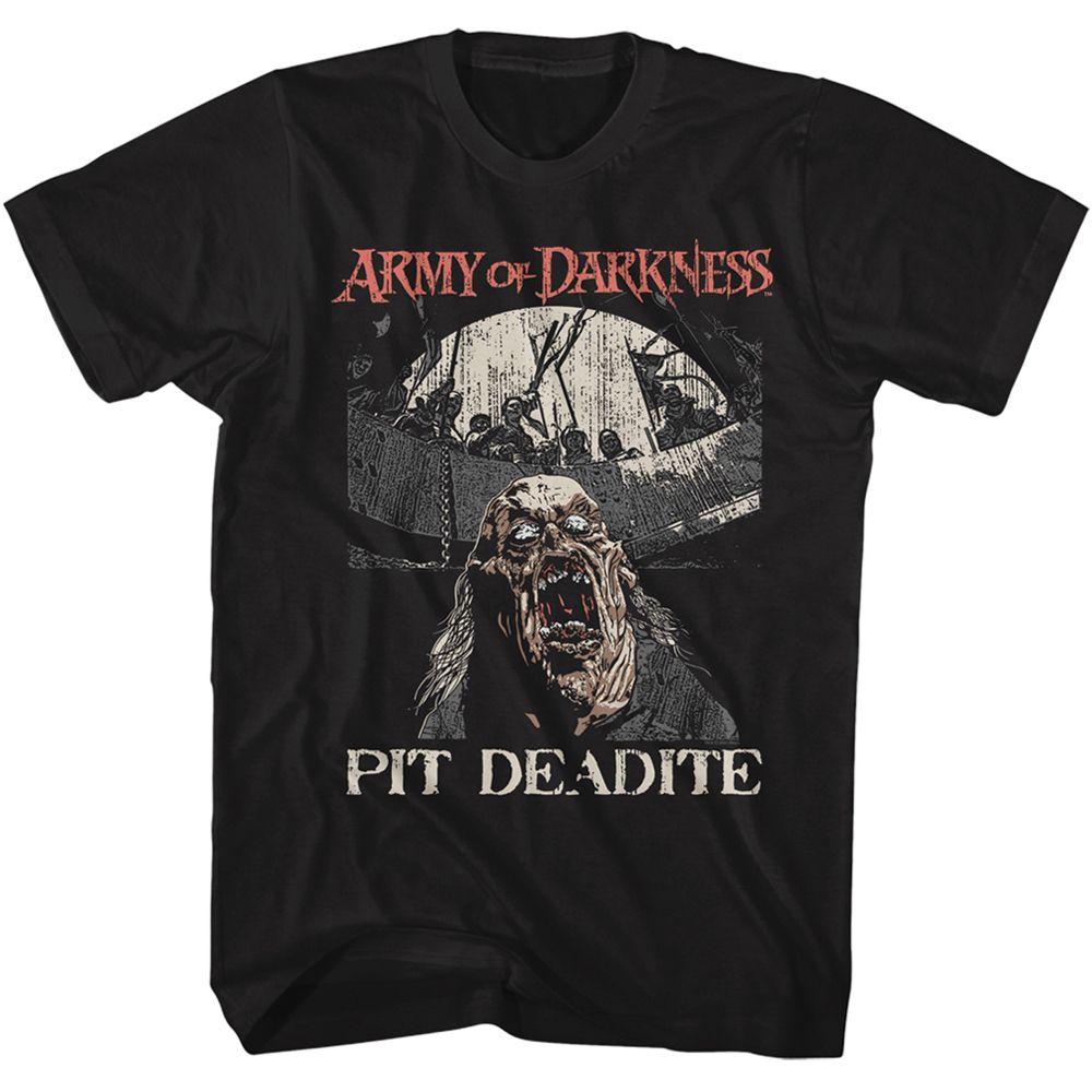 Black Army of Darkness t-shirt featuring Army of Darkness Pit Deadite skeleton design