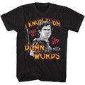 Black Army of Darkness t-shirt featuring Army of Darkness Klaatu Barada Nikto Know Your Words design