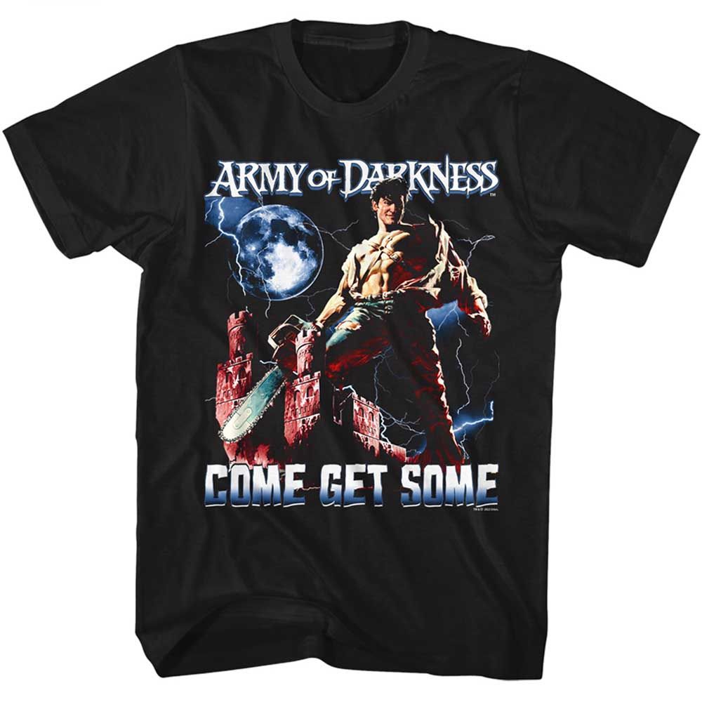 Black Army of Darkness t-shirt featuring Army of Darkness Come Get Some lightning design