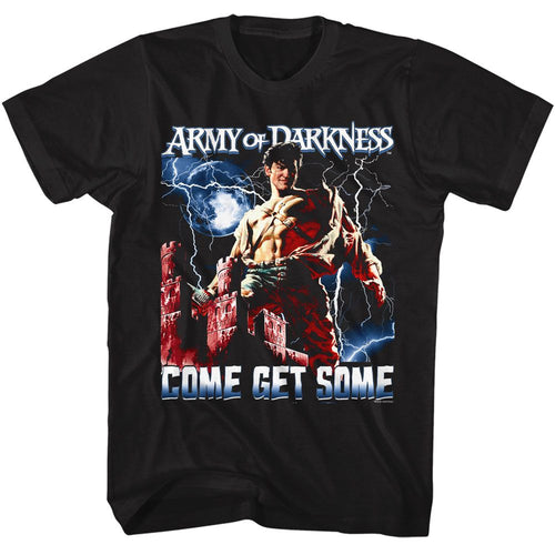 Black Army of Darkness t-shirt featuring Army of Darkness Come Get Some lightning design