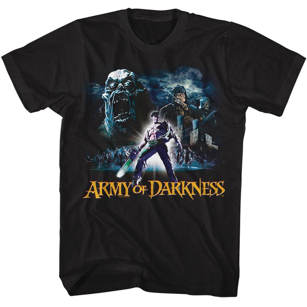 Black Army of Darkness t-shirt featuring Army of Darkness Night Sky medieval design
