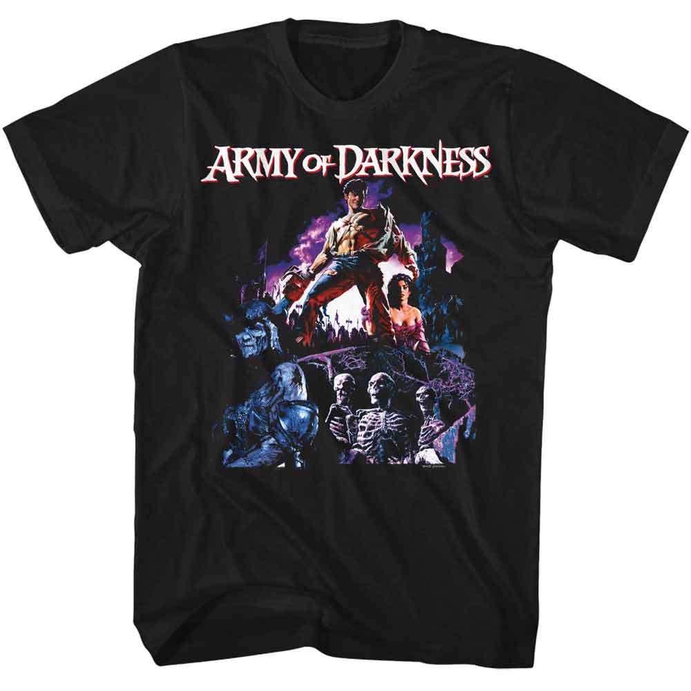 Black Army of Darkness t-shirt featuring Army of Darkness two-tone collage design