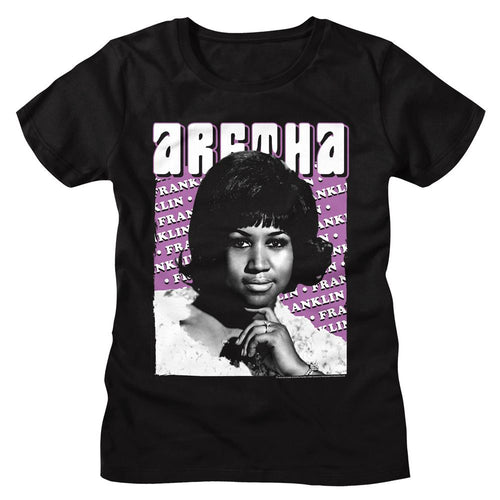 Aretha Franklin Ladies T-Shirt - Repeated Name