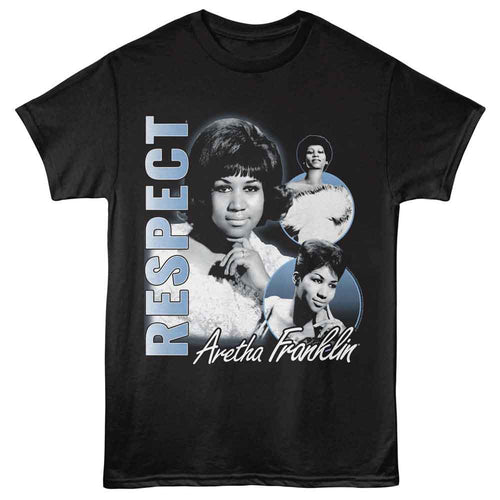 Black Aretha Franklin t-shirt featuring Aretha Franklin Find Out What It Means To Me Respect lyric design