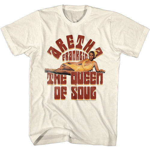 Natural Aretha Franklin t-shirt featuring Aretha Franklin Lounging portrait design