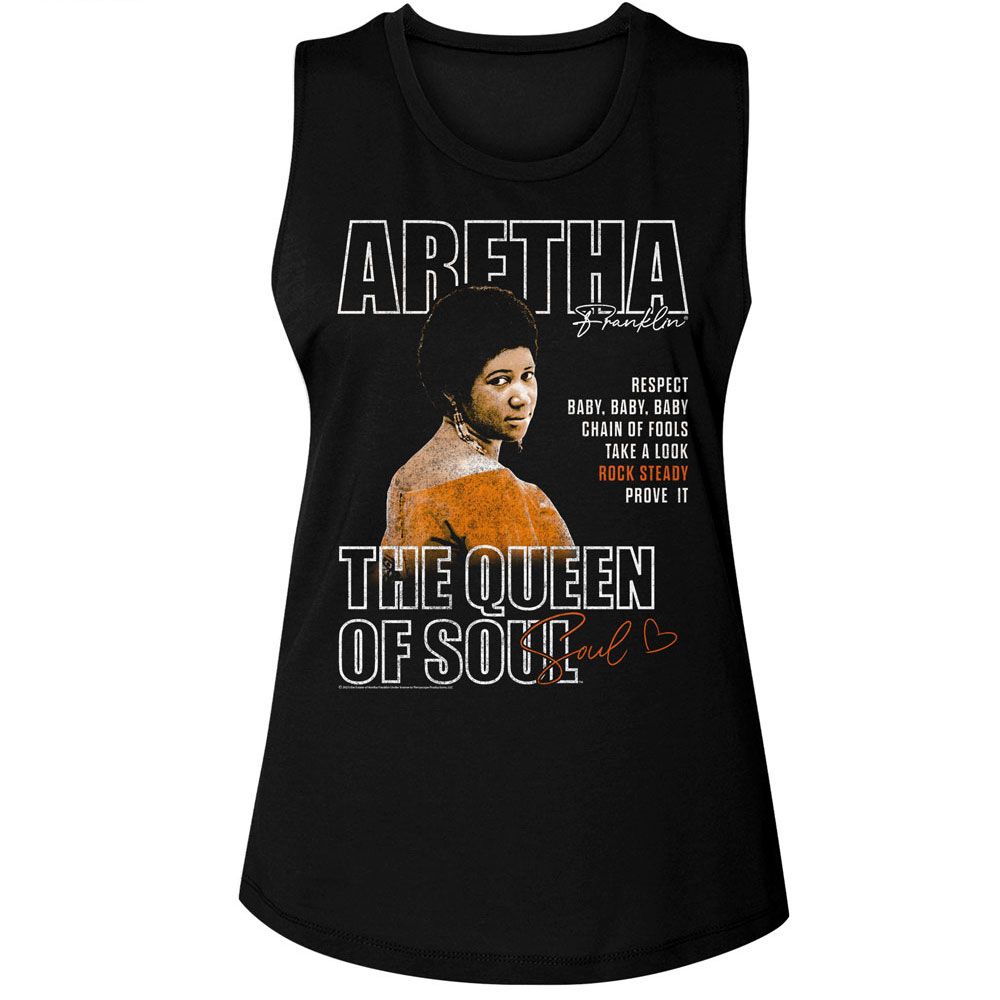 Aretha Franklin Ladies Muscle Tank - Queen of Soul