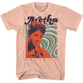 Peach Aretha Franklin t-shirt featuring Aretha Franklin Waves design