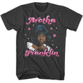 Smoke gray Aretha Franklin t-shirt featuring Aretha Franklin Stars design