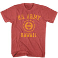 Red heather US Army t-shirt featuring US Army Hawaii Pacific Command design