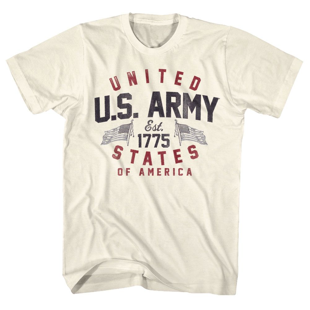 Natural US Army t-shirt featuring US Army 1775 founding year design