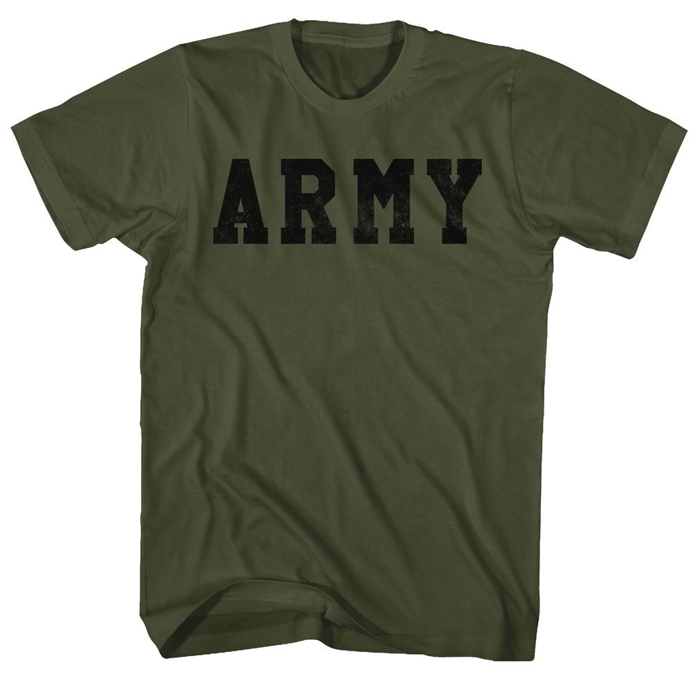 Military green US Army t-shirt featuring US Army logo design