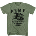 Military green heather US Army t-shirt featuring US Army United States Of America design