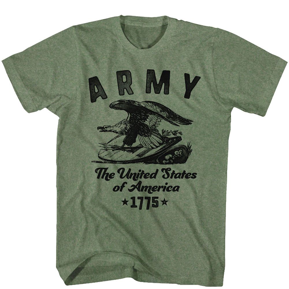Military green heather US Army t-shirt featuring US Army United States Of America design