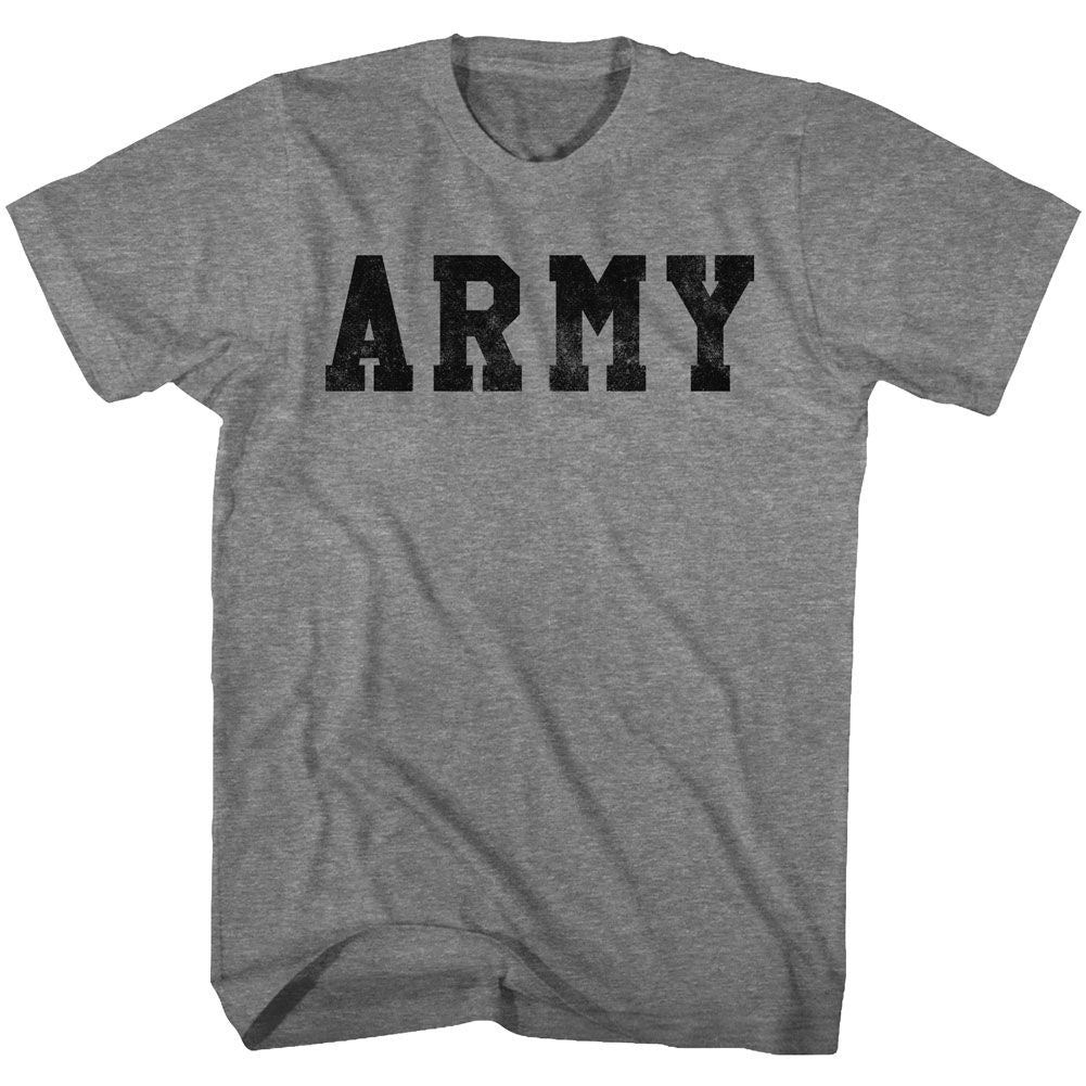 Graphite heather US Army t-shirt featuring US Army logo design