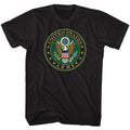 Black US Army t-shirt featuring US Army Official Seal design