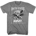 Graphite heather US Army t-shirt featuring US Army All Gave Some Some Gave All veteran tribute design