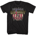 Black US Army t-shirt featuring US Army and American Flag patriotic design