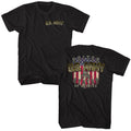 Black US Army t-shirt featuring US Army American Flag front and back patriotic design