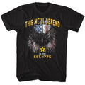 Black US Army t-shirt featuring US Army This Well Defend motto design