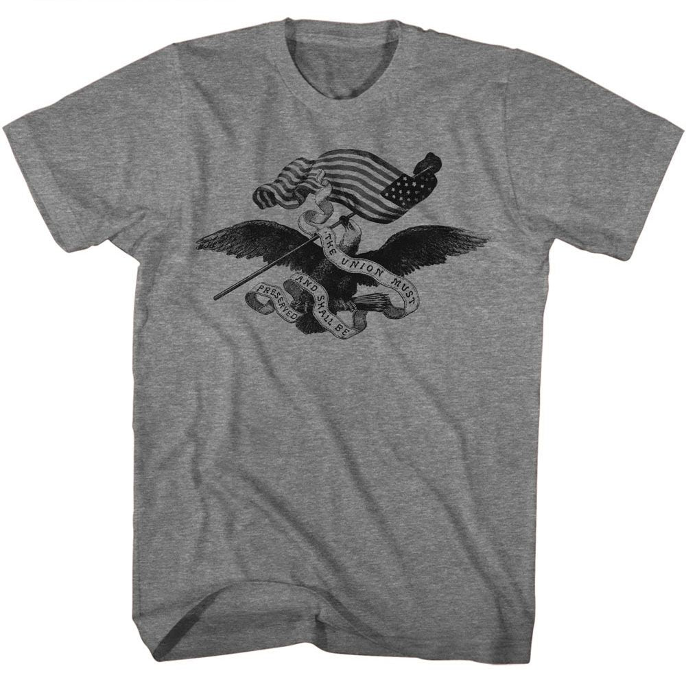 Graphite heather US Army t-shirt featuring US Army Union Must Be Preserved design