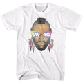 White Mr. T t-shirt featuring Mr. T Swag mohawk gold chains design