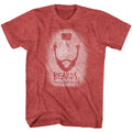 Red heather Mr. T t-shirt featuring Mr. T Beards facial hair design