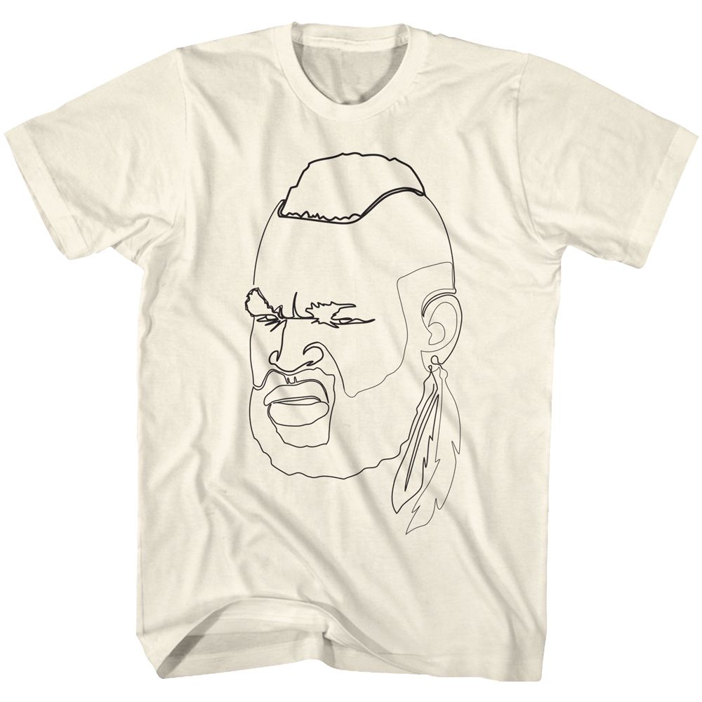 Natural Mr. T t-shirt featuring Mr. T One Line minimalist design