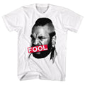 White Mr. T t-shirt featuring Mr. T Fool I Pity The Fool design