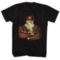 Black Mr. T t-shirt featuring Mr. T Flower 2 design