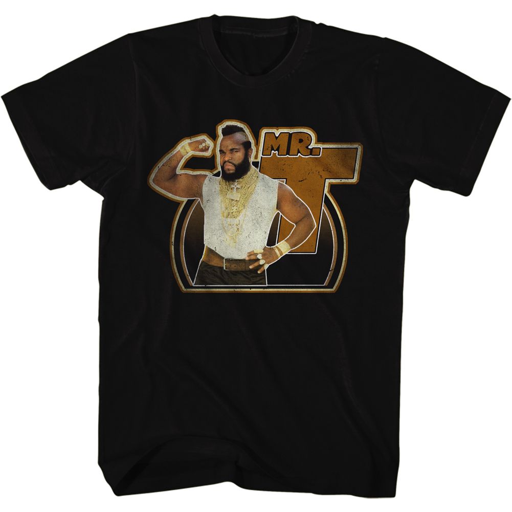 Black Mr. T t-shirt featuring Mr. T Gun A-Team design