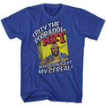 Royal blue Mr. T t-shirt featuring Mr. T Cereal Mr. T Cereal design