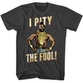 Smoke gray Mr. T t-shirt featuring Mr. T Pity textured graphic design