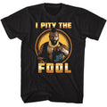 Black Mr. T t-shirt featuring Mr. T Shiny Pity Fool design