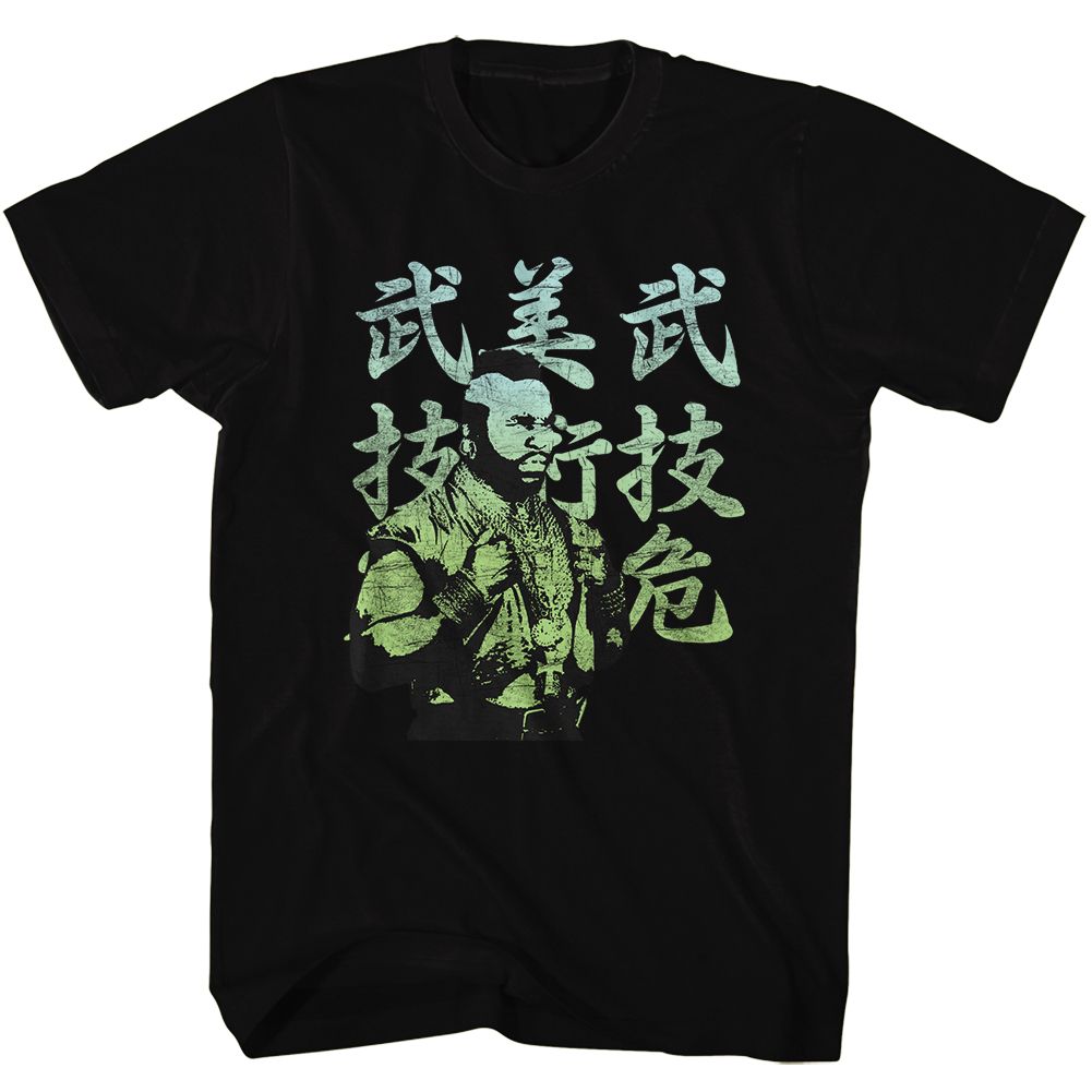 Black Mr. T t-shirt featuring Mr. T Japanese international design