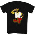Black Mr. T t-shirt featuring Mr. T Flex muscle design